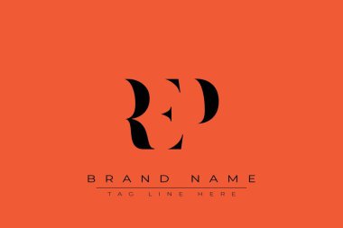 REP soyut harf logosu tasarımı. Bu logo üç soyut harf tarafından tasarlanmıştır..