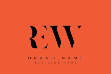 REW soyut harf logosu tasarımı. Bu logo üç soyut harf tarafından tasarlanmıştır..