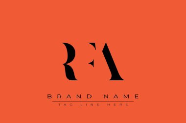 RFA soyut harf logosu tasarımı. Bu logo üç soyut harf tarafından tasarlanmıştır..