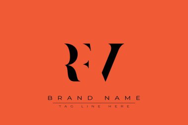 RFV soyut harf logosu tasarımı. Bu logo üç soyut harf tarafından tasarlanmıştır..