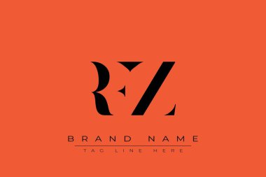 RFZ soyut harf logosu tasarımı. Bu logo üç soyut harf tarafından tasarlanmıştır..