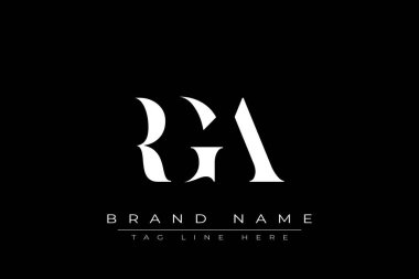 RGA soyut harf logosu tasarımı. Bu logo üç soyut harf tarafından tasarlanmıştır..
