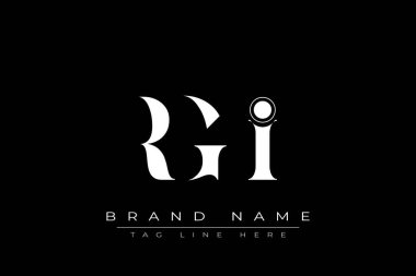 RGI soyut harf logosu tasarımı. Bu logo üç soyut harf tarafından tasarlanmıştır..