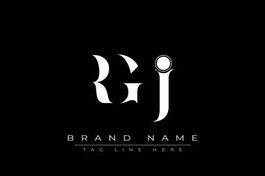 RGJ soyut harf logosu tasarımı. Bu logo üç soyut harf tarafından tasarlanmıştır..