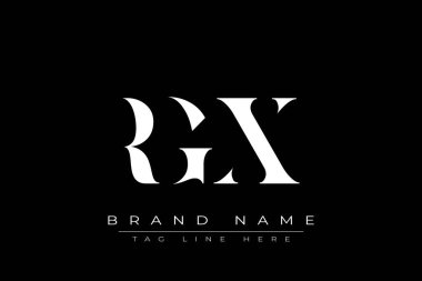 RGX soyut harf logosu tasarımı. Bu logo üç soyut harf tarafından tasarlanmıştır..