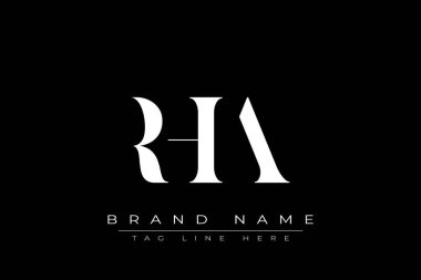 RHA soyut harf logosu tasarımı. Bu logo üç soyut harf tarafından tasarlanmıştır..