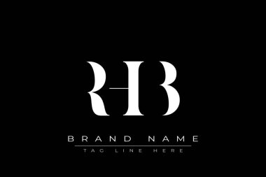 RHB soyut harf logosu tasarımı. Bu logo üç soyut harf tarafından tasarlanmıştır..