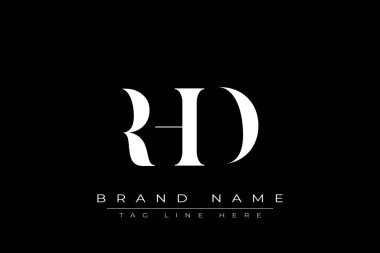 RHD soyut harf logosu tasarımı. Bu logo üç soyut harf tarafından tasarlanmıştır..