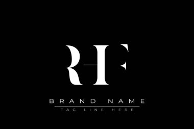 RHF soyut harf logosu tasarımı. Bu logo üç soyut harf tarafından tasarlanmıştır..