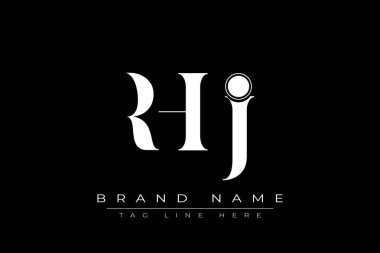 RHJ soyut harf logosu tasarımı. Bu logo üç soyut harf tarafından tasarlanmıştır..