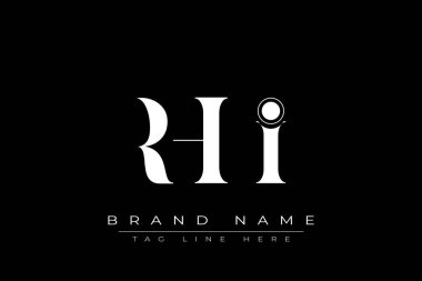 RHI soyut harf logosu tasarımı. Bu logo üç soyut harf tarafından tasarlanmıştır..