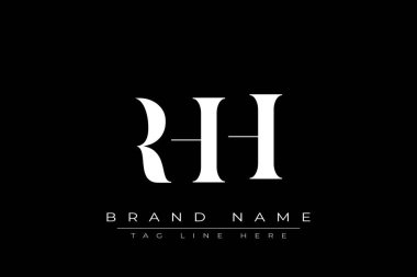 RHH soyut harf logosu tasarımı. Bu logo üç soyut harf tarafından tasarlanmıştır..