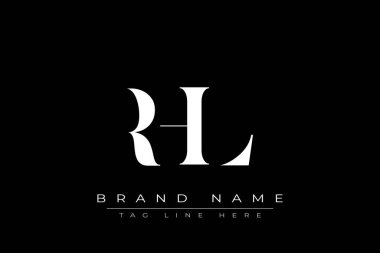 RHL soyut harf logosu tasarımı. Bu logo üç soyut harf tarafından tasarlanmıştır..