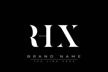 RHX soyut harf logosu tasarımı. Bu logo üç soyut harf tarafından tasarlanmıştır..