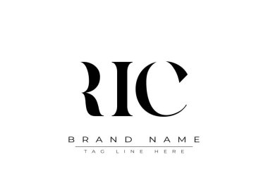 RIC soyut harf logosu tasarımı. Bu logo üç soyut harf tarafından tasarlanmıştır..