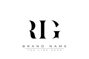 RIG soyut harf logosu tasarımı. Bu logo üç soyut harf tarafından tasarlanmıştır..