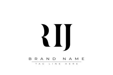 RIJ soyut harf logosu tasarımı. Bu logo üç soyut harf tarafından tasarlanmıştır..