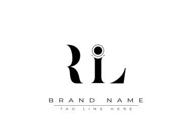 RIL soyut harf logosu tasarımı. Bu logo üç soyut harf tarafından tasarlanmıştır..