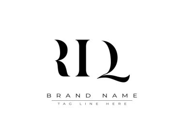 RIQ soyut harf logosu tasarımı. Bu logo üç soyut harf tarafından tasarlanmıştır..