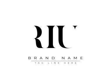 RIU soyut harf logosu tasarımı. Bu logo üç soyut harf tarafından tasarlanmıştır..