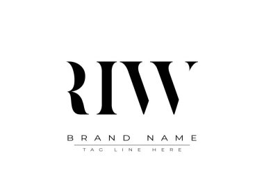 RIW soyut harf logosu tasarımı. Bu logo üç soyut harf tarafından tasarlanmıştır..