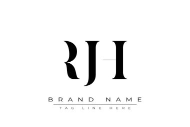 RJH soyut harf logosu tasarımı. Bu logo üç soyut harf tarafından tasarlanmıştır..