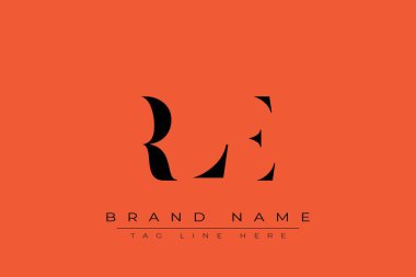 RLE soyut harf logosu tasarımı. Bu logo üç soyut harf tarafından tasarlanmıştır..