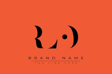 RLO soyut harf logosu tasarımı. Bu logo üç soyut harf tarafından tasarlanmıştır..