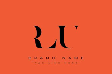 RLU soyut harf logosu tasarımı. Bu logo üç soyut harf tarafından tasarlanmıştır..