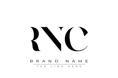 RNC soyut harf logosu tasarımı. Bu logo üç soyut harf tarafından tasarlanmıştır..