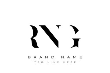 RNG soyut harf logosu tasarımı. Bu logo üç soyut harf tarafından tasarlanmıştır..