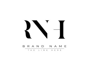 RNH soyut harf logosu tasarımı. Bu logo üç soyut harf tarafından tasarlanmıştır..