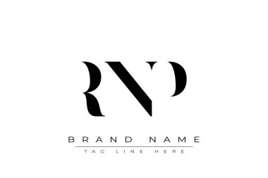 RNP soyut harf logosu tasarımı. Bu logo üç soyut harf tarafından tasarlanmıştır..
