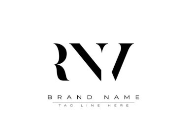 RNV soyut harf logosu tasarımı. Bu logo üç soyut harf tarafından tasarlanmıştır..