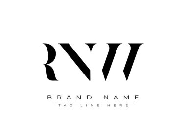 RNW soyut harf logosu tasarımı. Bu logo üç soyut harf tarafından tasarlanmıştır..