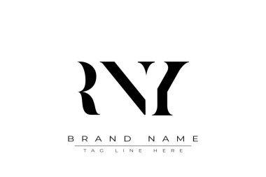 RNY soyut harf logosu tasarımı. Bu logo üç soyut harf tarafından tasarlanmıştır..
