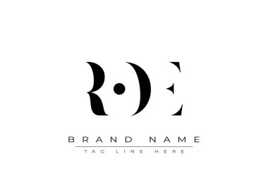 ROE soyut harf logosu tasarımı. Bu logo üç soyut harf tarafından tasarlanmıştır..