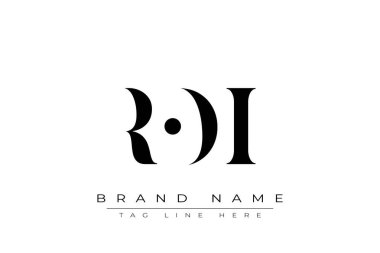ROI soyut harf logosu tasarımı. Bu logo üç soyut harf tarafından tasarlanmıştır..