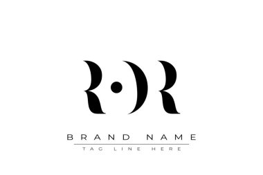 ROR soyut harf logosu tasarımı. Bu logo üç soyut harf tarafından tasarlanmıştır..