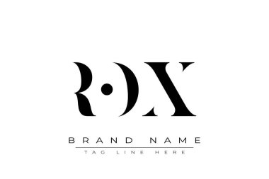 ROX soyut harf logosu tasarımı. Bu logo üç soyut harf tarafından tasarlanmıştır..