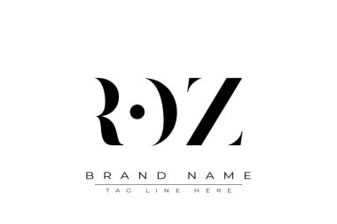 ROZ soyut harf logosu tasarımı. Bu logo üç soyut harf tarafından tasarlanmıştır..