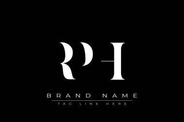 RPH soyut harf logosu tasarımı. Bu logo üç soyut harf tarafından tasarlanmıştır..