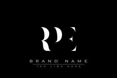 RPE soyut harf logosu tasarımı. Bu logo üç soyut harf tarafından tasarlanmıştır..