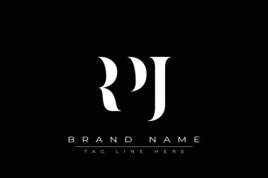 RPJ soyut harf logosu tasarımı. Bu logo üç soyut harf tarafından tasarlanmıştır..