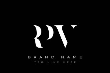 RPV soyut harf logosu tasarımı. Bu logo üç soyut harf tarafından tasarlanmıştır..