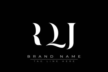 RQJ soyut harf logosu tasarımı. Bu logo üç soyut harf tarafından tasarlanmıştır..