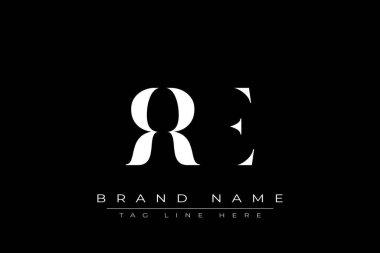 RRE soyut harf logosu tasarımı. Bu logo üç soyut harf tarafından tasarlanmıştır..