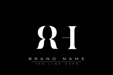 RRH soyut harf logosu tasarımı. Bu logo üç soyut harf tarafından tasarlanmıştır..