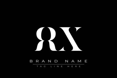 RRX soyut harf logosu tasarımı. Bu logo üç soyut harf tarafından tasarlanmıştır..