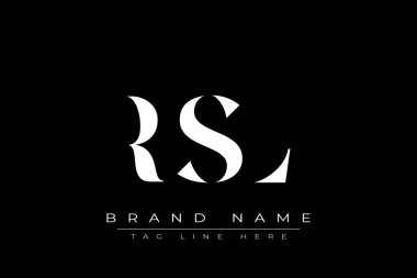 RSL soyut harf logosu tasarımı. Bu logo üç soyut harf tarafından tasarlanmıştır..